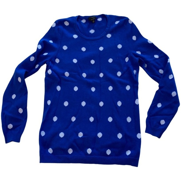 Talbots Cashmere Blue Polka Dot Sweater (SW2) - Picture 1 of 5
